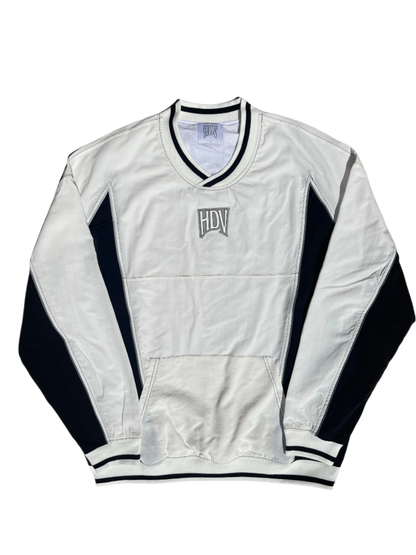 WINDBREAKER PULLOVER - WHITE AND BLACK