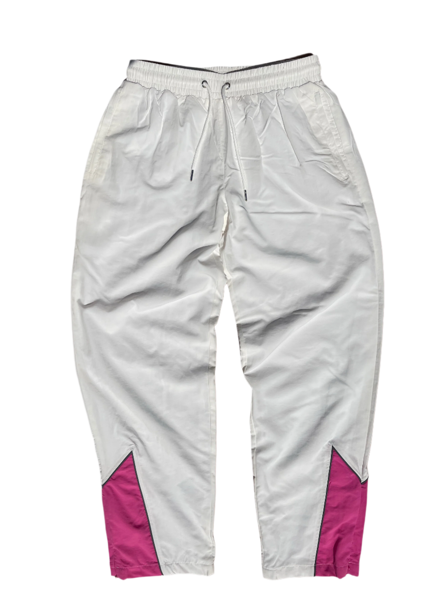 WINDBREAKER PANTS - WHITE AND PINK