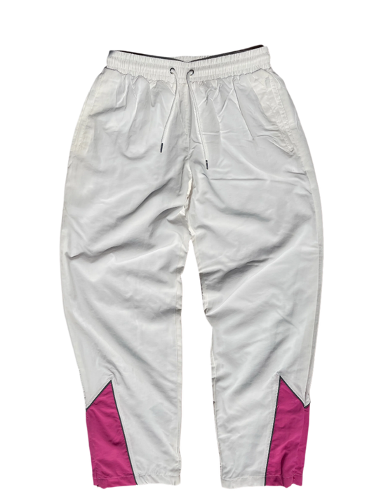 WINDBREAKER PANTS - WHITE AND PINK